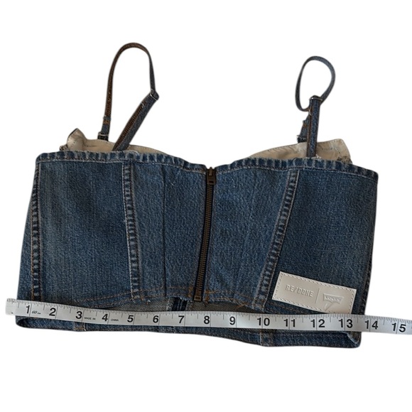 RE/DONE Revolve X Levi’s Vintage Reworked Denim Bustier Corset Top, M - Picture 6 of 9